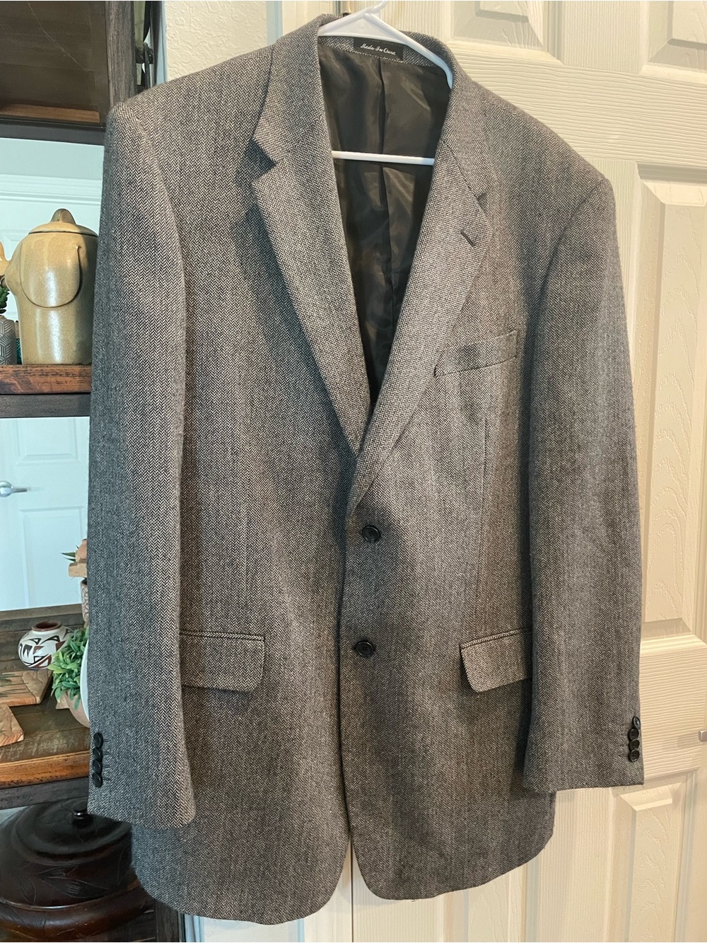 Circola Moda Classico Men’s Gray 2 Button Lambswool Cashmere Suit Jacket Blazer